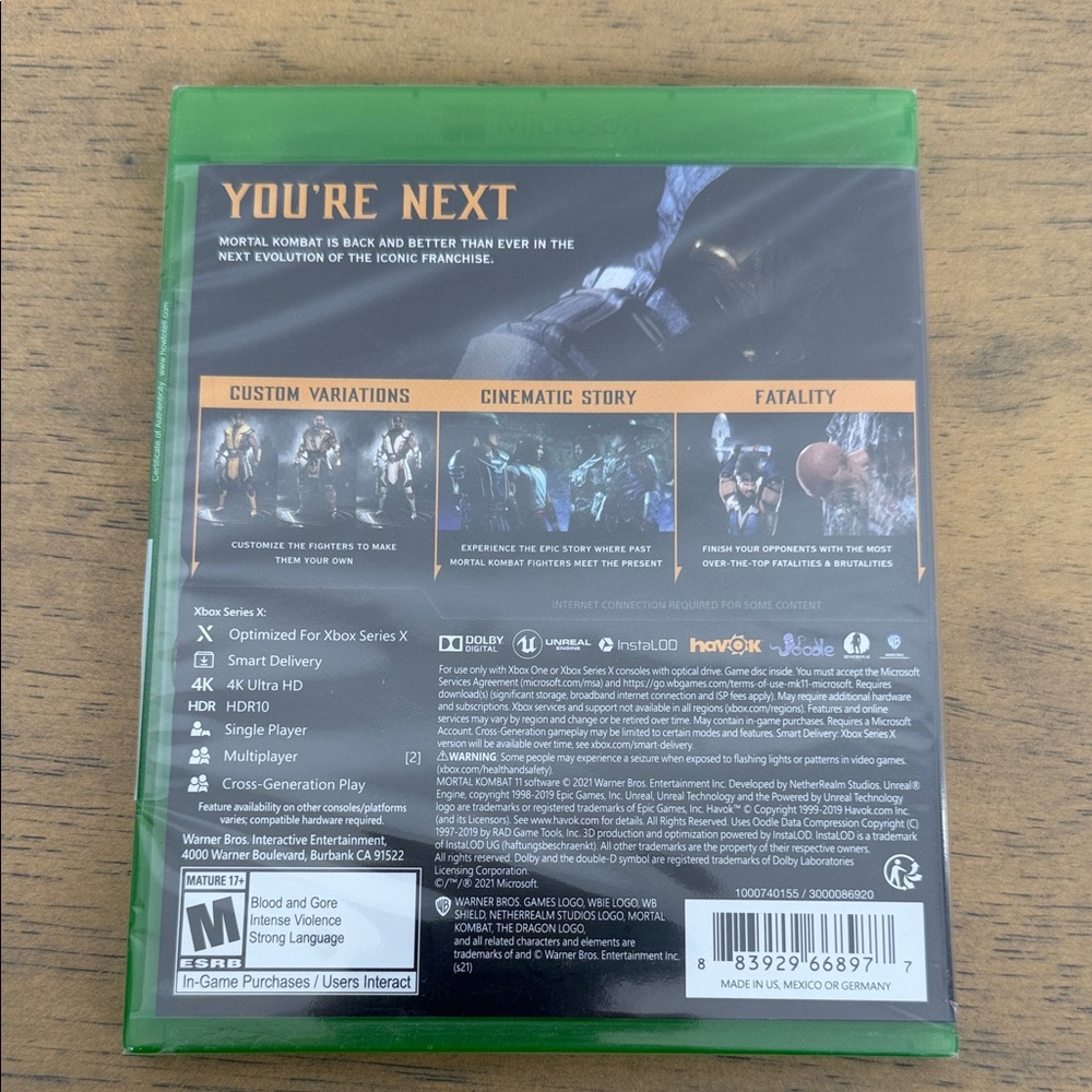 Mortal Kombat 11 for Xbox Series X - Green Case - Picture 2 of 2